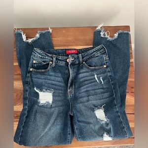 Guess Women's Ripped Dark Blue Jeans